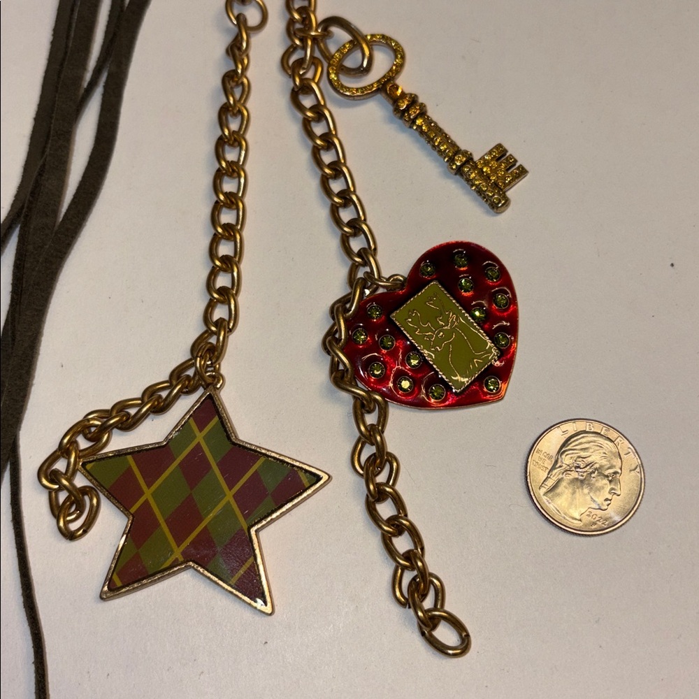 NWT Pilgrim Gold Keychain with Red Heart and Star Charms - Picture 6 of 6